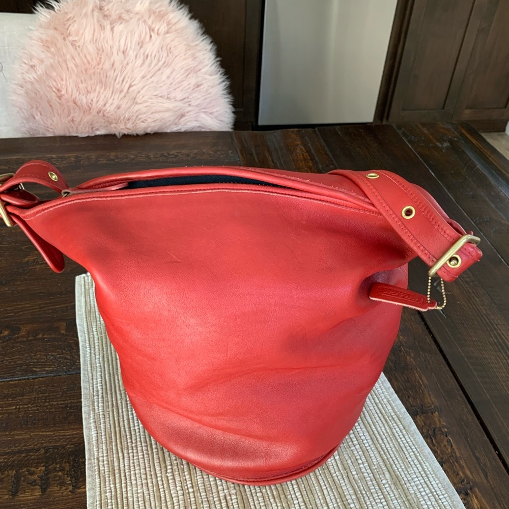 💋Vintage Coach XL Feed Sac Duffle Bucket 9085
